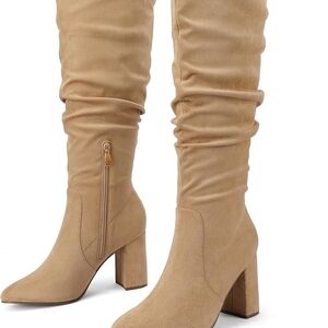 Eteridrey Black Knee High Boots